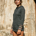 Heidi Outlet - Ravel | Melierter Geraffter Hoodie