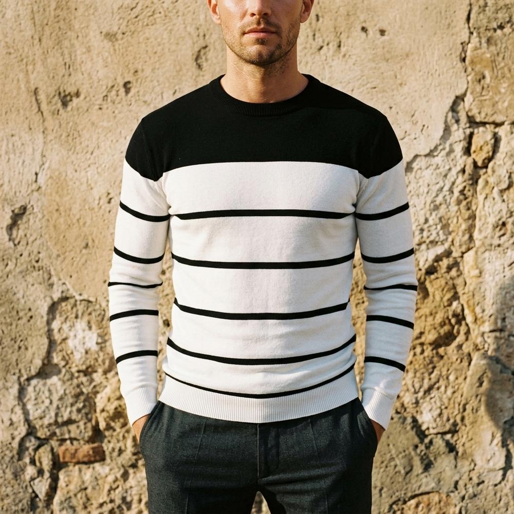 Heidi Outlet - Zavin | Langärmliger Gestreifter Pullover
