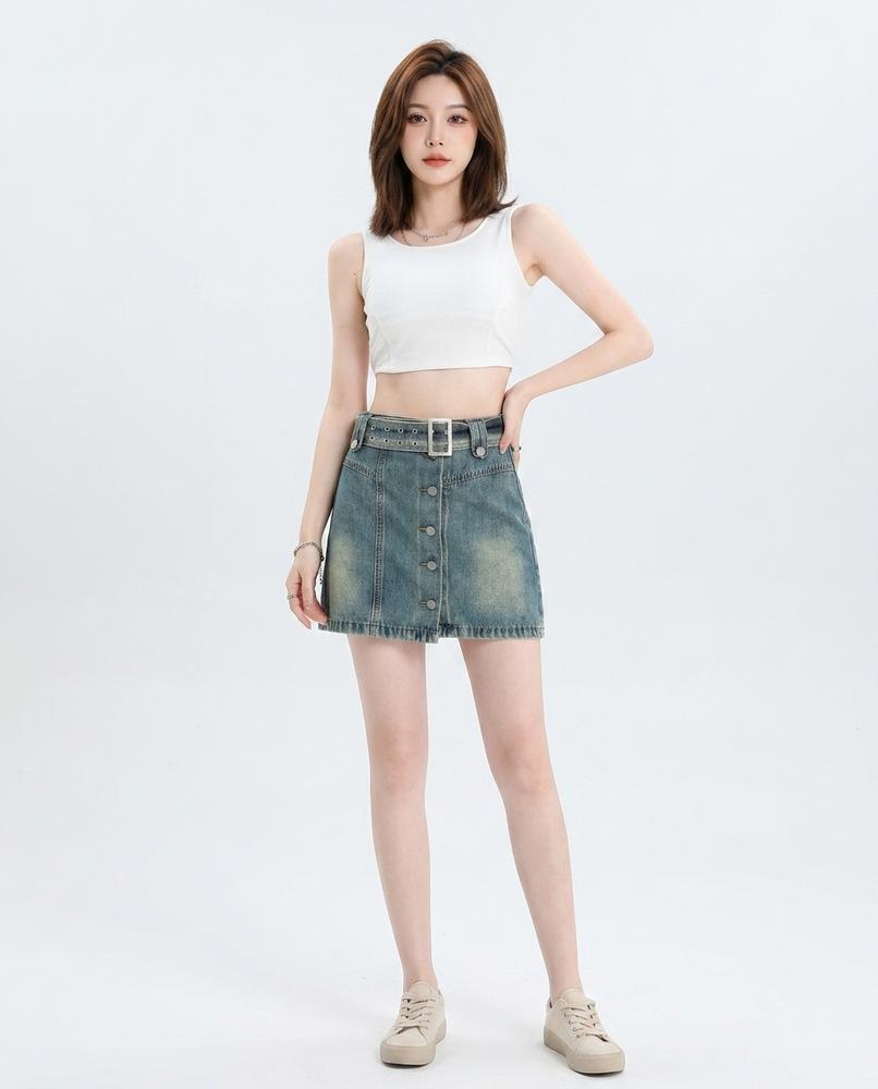 Heidi Outlet - Rikar | Gegürtelter Denim Rock Damen