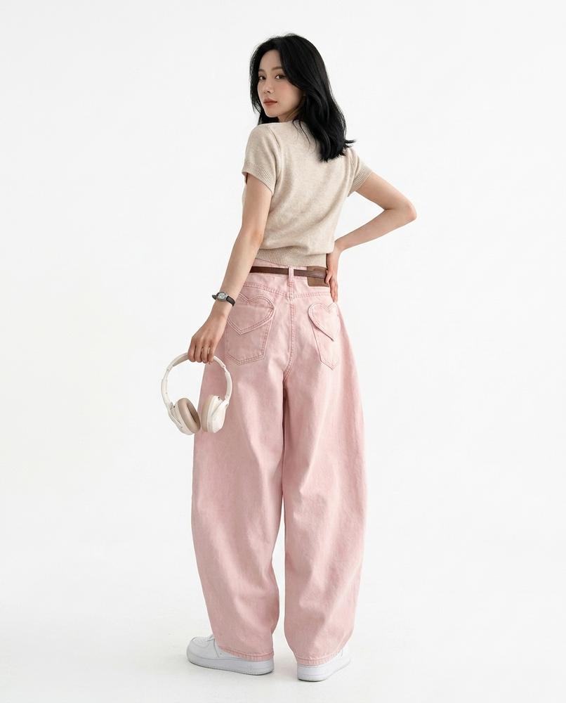 Heidi Outlet - Lelar | Weit Geschnittene Baumwoll Hose Damen
