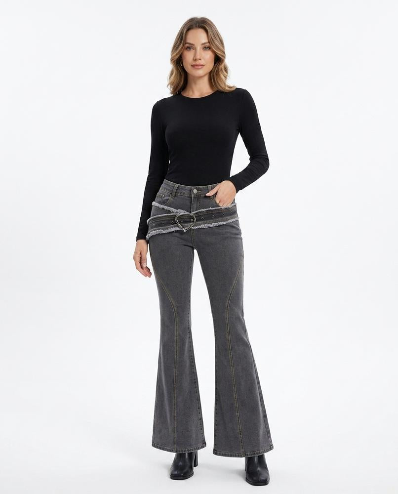 Heidi Outlet - Ronav | Ausgestellte Taillenhohe Hose Damen