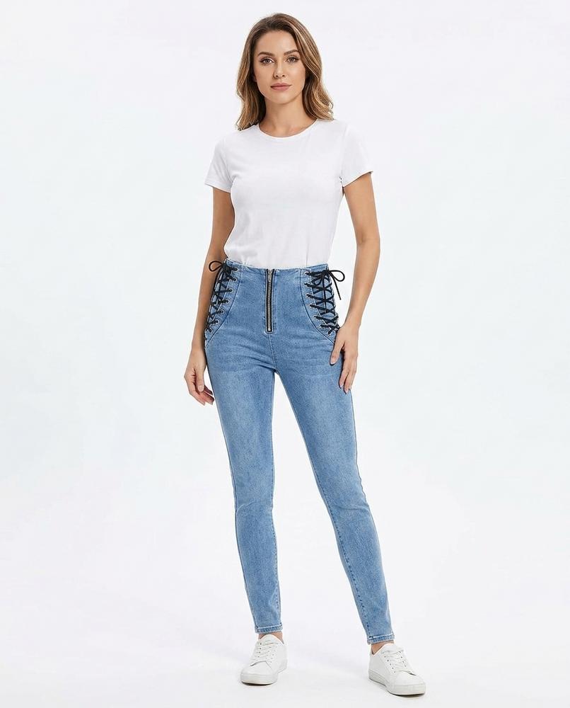 Heidi Outlet - Nihal | Hochgeschnittene Geschnürte Hose Damen