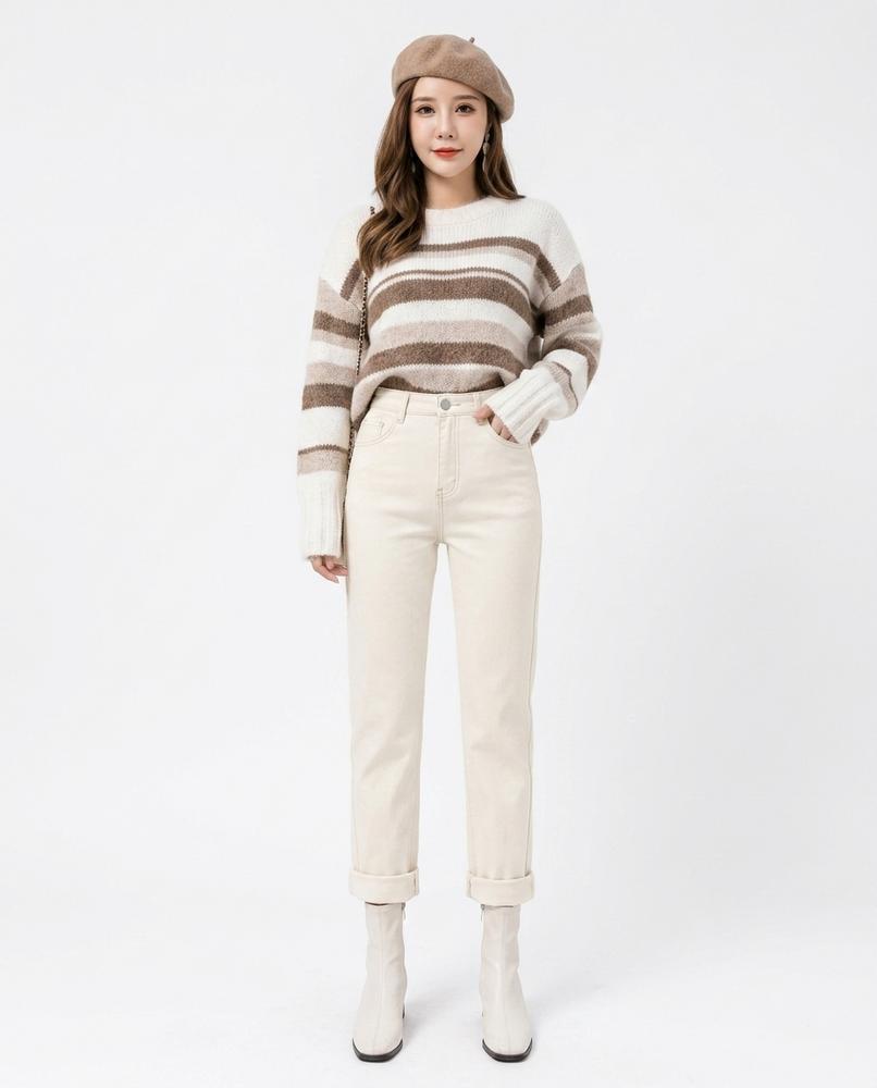Heidi Outlet - Selin | Gerade Geschnittene Gefütterte Hose Damen