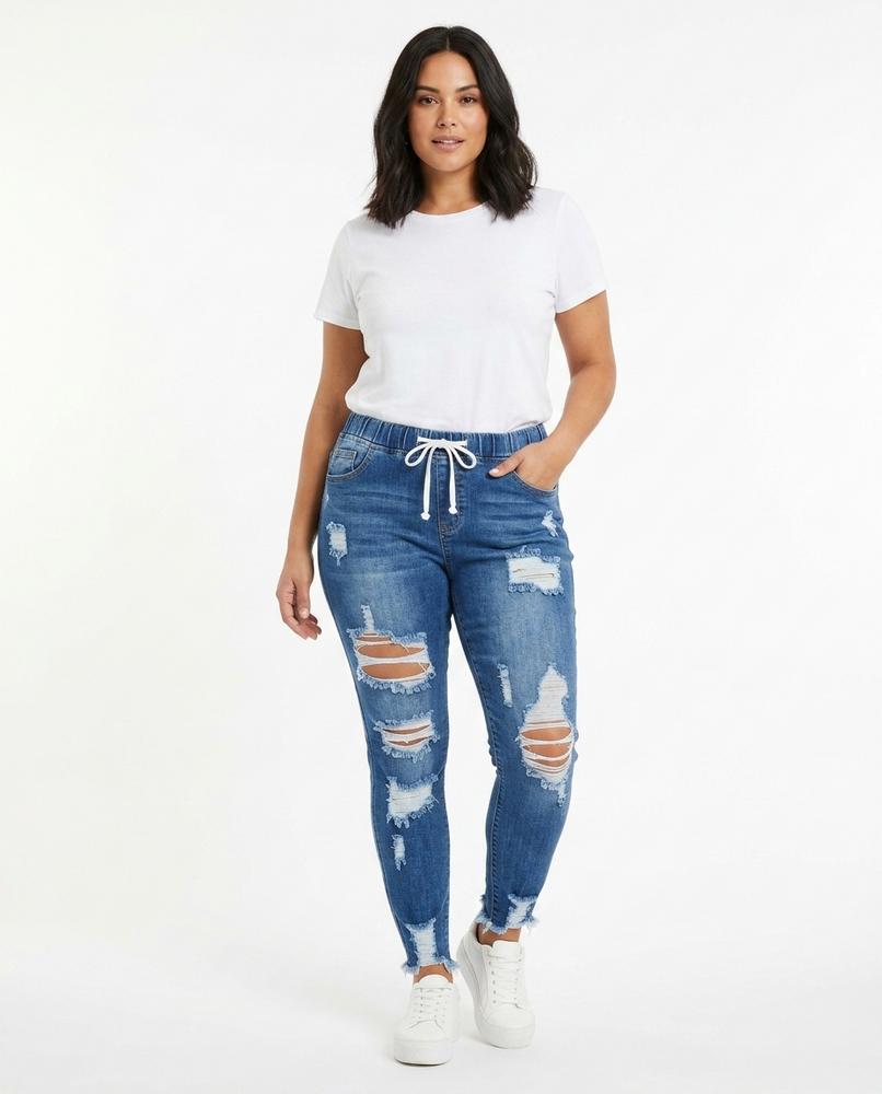 Heidi Outlet - Mitor | Zerrissene Elastische Hose Damen