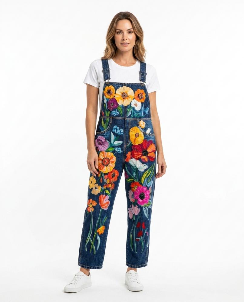 Heidi Outlet - Lasen | Bestickt Baumwoll Hose Damen