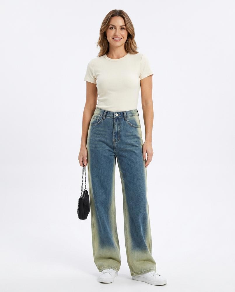 Heidi Outlet - Nirev | Zweifarbige Weite Hose Damen
