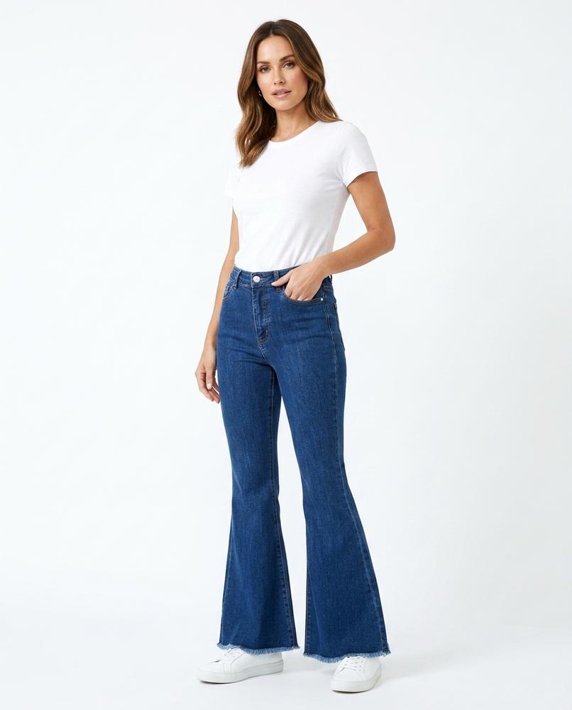 Heidi Outlet - Lykar | Ausgestellte Hochgeschnittene Hose Damen