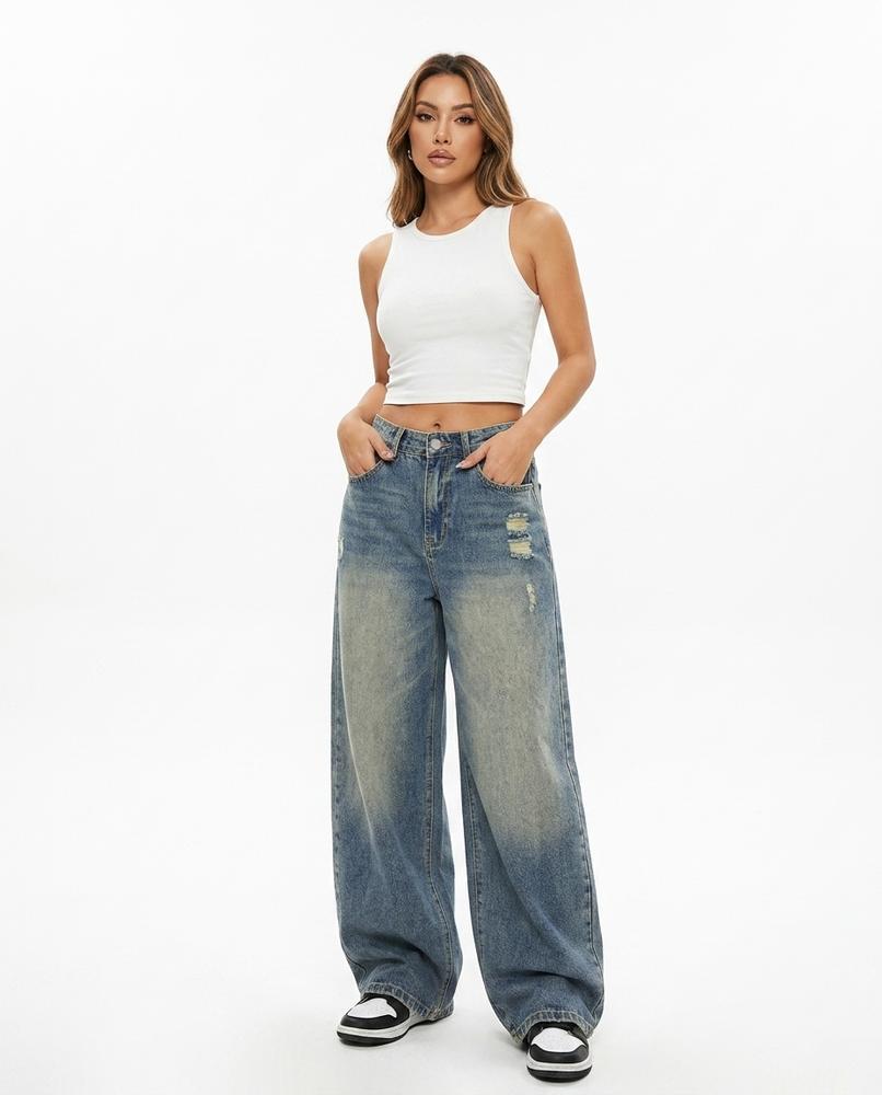 Heidi Outlet - Nomin | Hoch Taillierte Weit Geschnittene Hose Damen