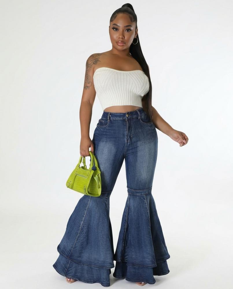 Heidi Outlet - Savel | Ausgestellte Gestufte Hose Damen