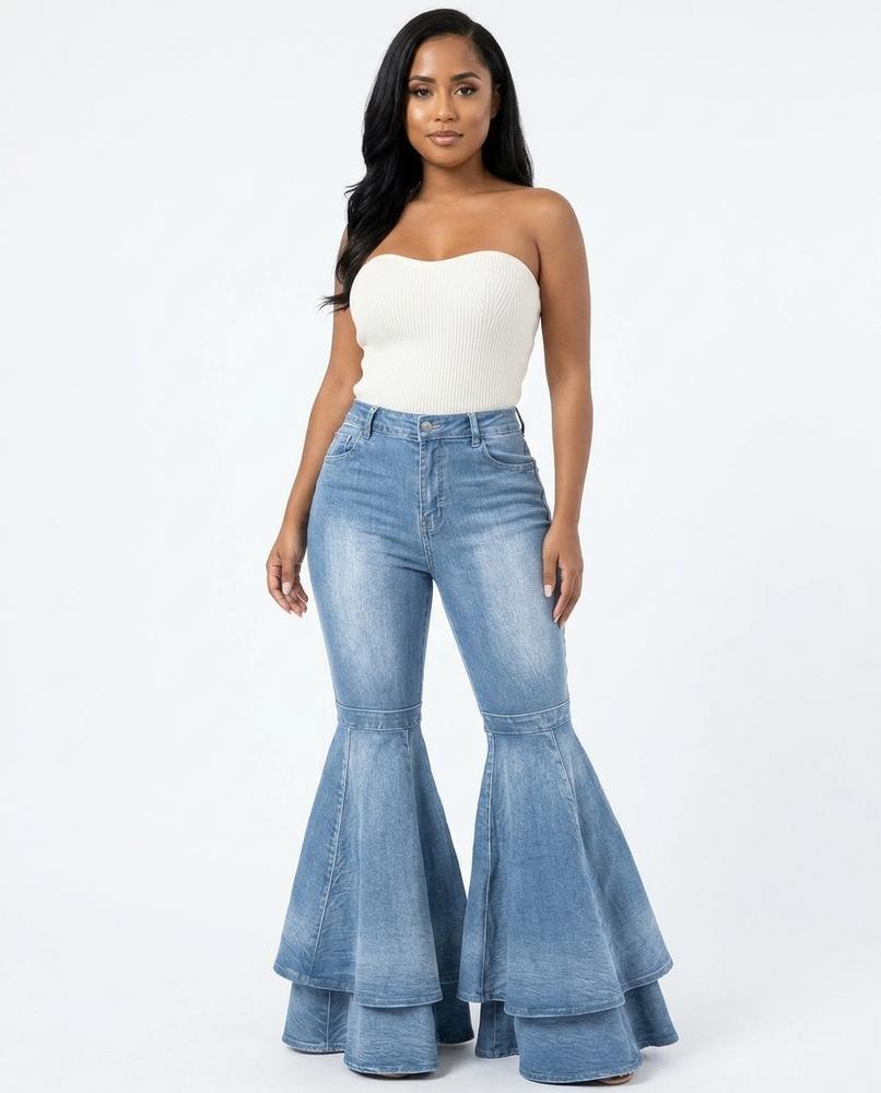 Heidi Outlet - Savel | Ausgestellte Gestufte Hose Damen