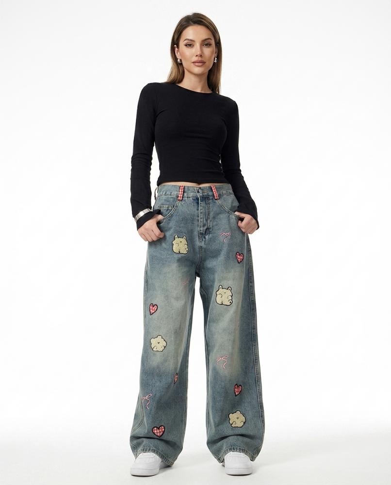 Heidi Outlet - Kerel | Applizierte Weit Geschnittene Hose Damen