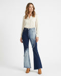 Heidi Outlet - Ramer | Zweifarbige Ausgestellte Hose Damen