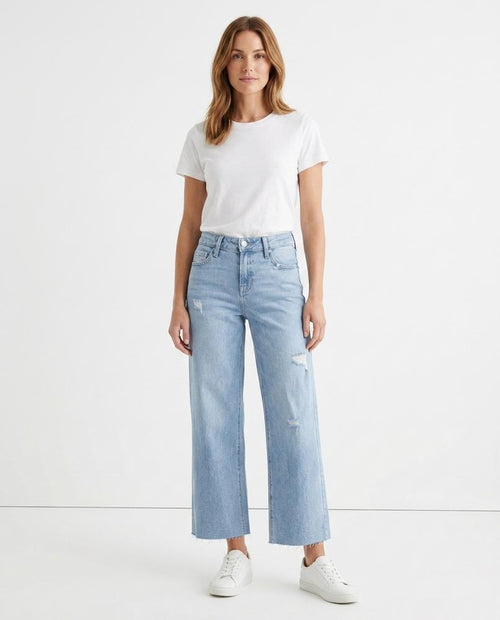 Heidi Outlet - Aldan | Verkürzte Used-Look Hose Damen