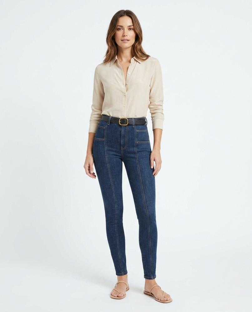 Heidi Outlet - Loron | Hoch Taillierte Eng Anliegende Hose Damen