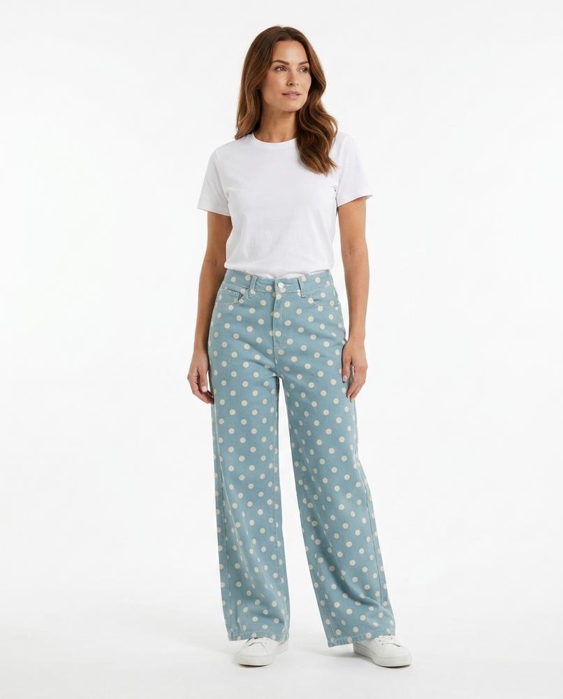 Heidi Outlet - Aldar | Weitgeschnittene Gepunktete Hose Damen