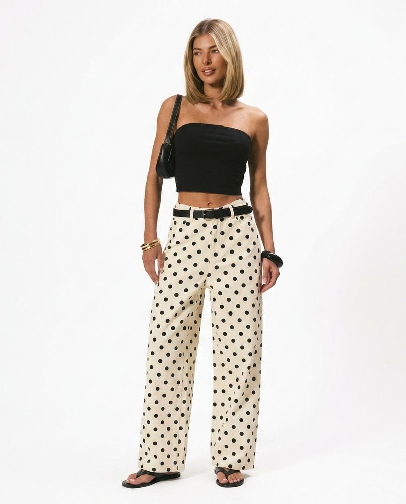 Heidi Outlet - Aldar | Weitgeschnittene Gepunktete Hose Damen