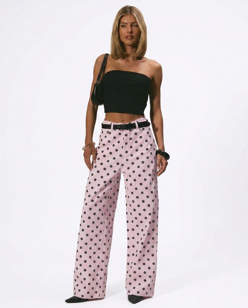 Heidi Outlet - Aldar | Weitgeschnittene Gepunktete Hose Damen