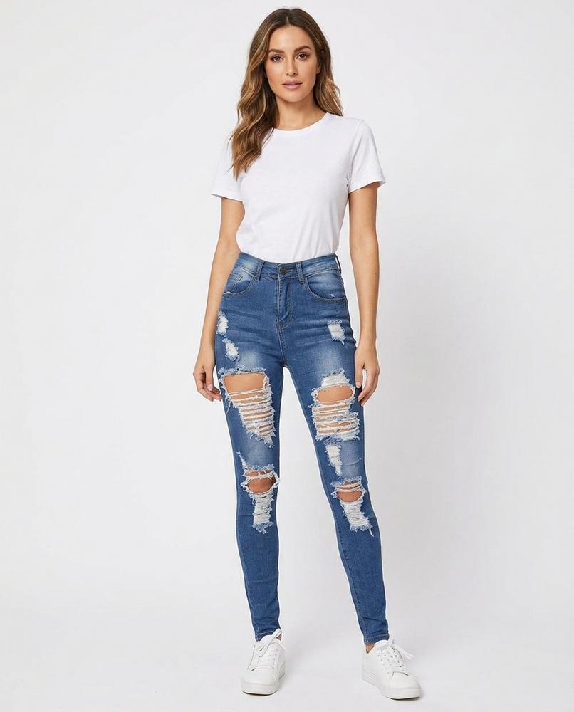 Heidi Outlet - Tamer | Zerrissene Eng Anliegende Hose Damen