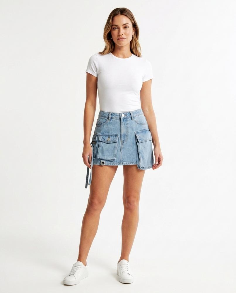 Heidi Outlet - Larel | Asymmetrisch Gewaschen Rock Damen