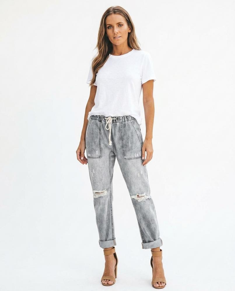 Heidi Outlet - Nidar | Locker Geschnittene Zerrissene Hose Damen