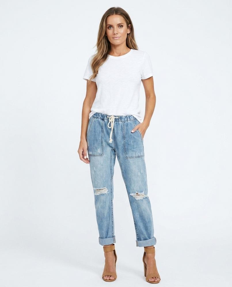 Heidi Outlet - Nidar | Locker Geschnittene Zerrissene Hose Damen