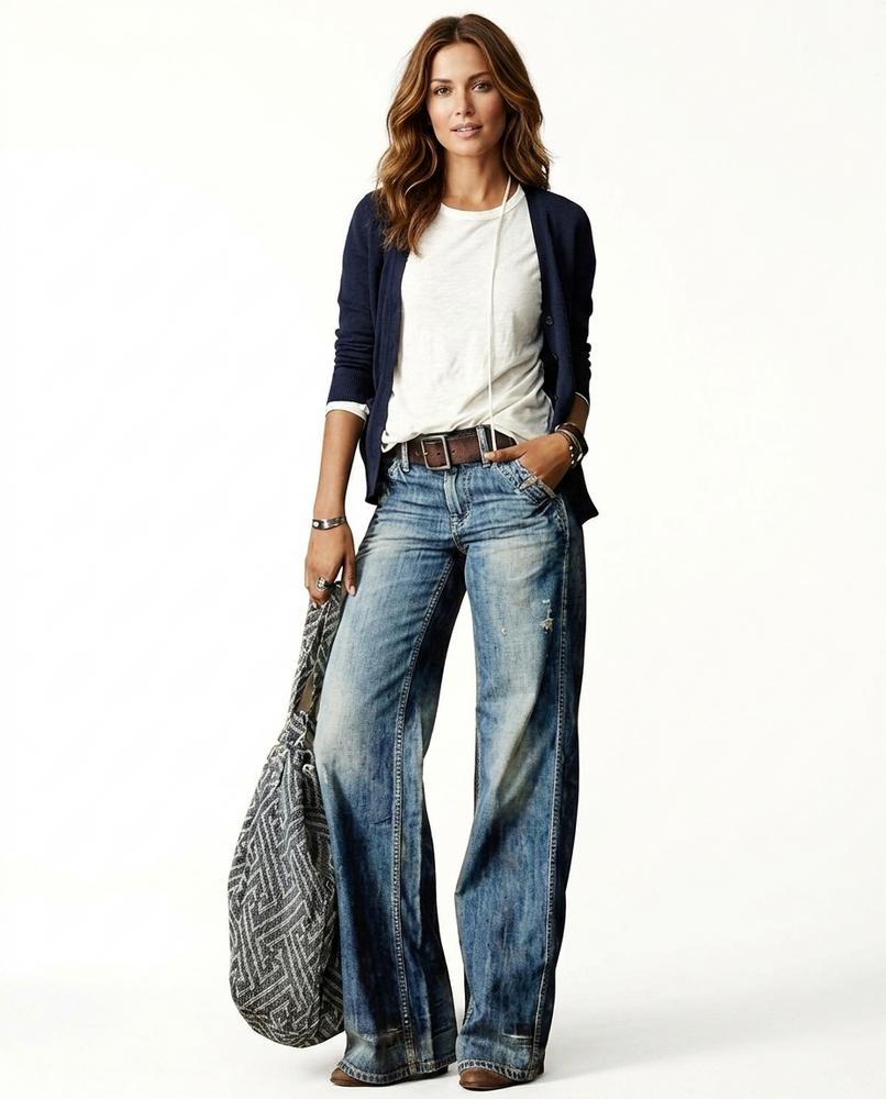 Heidi Outlet - Miral | Weitgeschnittene Denim Hose Damen