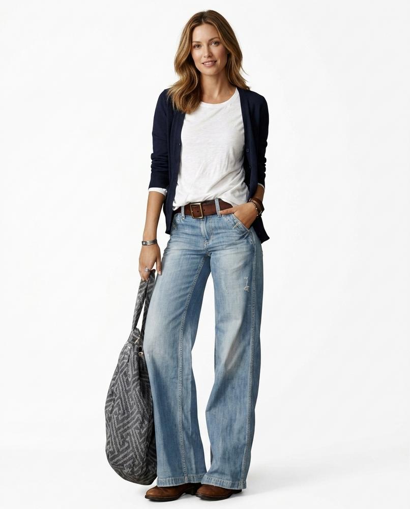 Heidi Outlet - Miral | Weitgeschnittene Denim Hose Damen