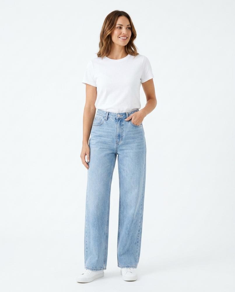 Heidi Outlet - Allen | Gerade Geschnittene Hellgewaschene Hose Unisex
