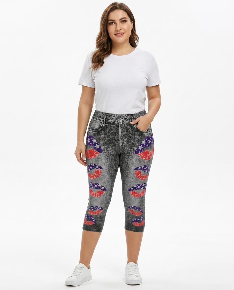 Heidi Outlet - Allen | Bedruckt Enganliegend Hose Damen