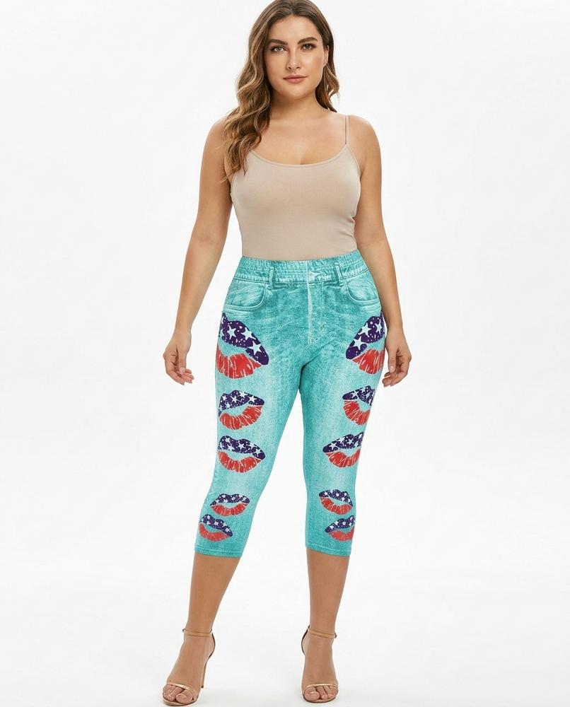 Heidi Outlet - Allen | Bedruckt Enganliegend Hose Damen