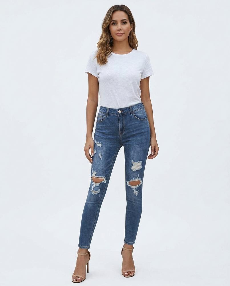 Heidi Outlet - Allev | Enganliegend Zerrissen Hose Damen