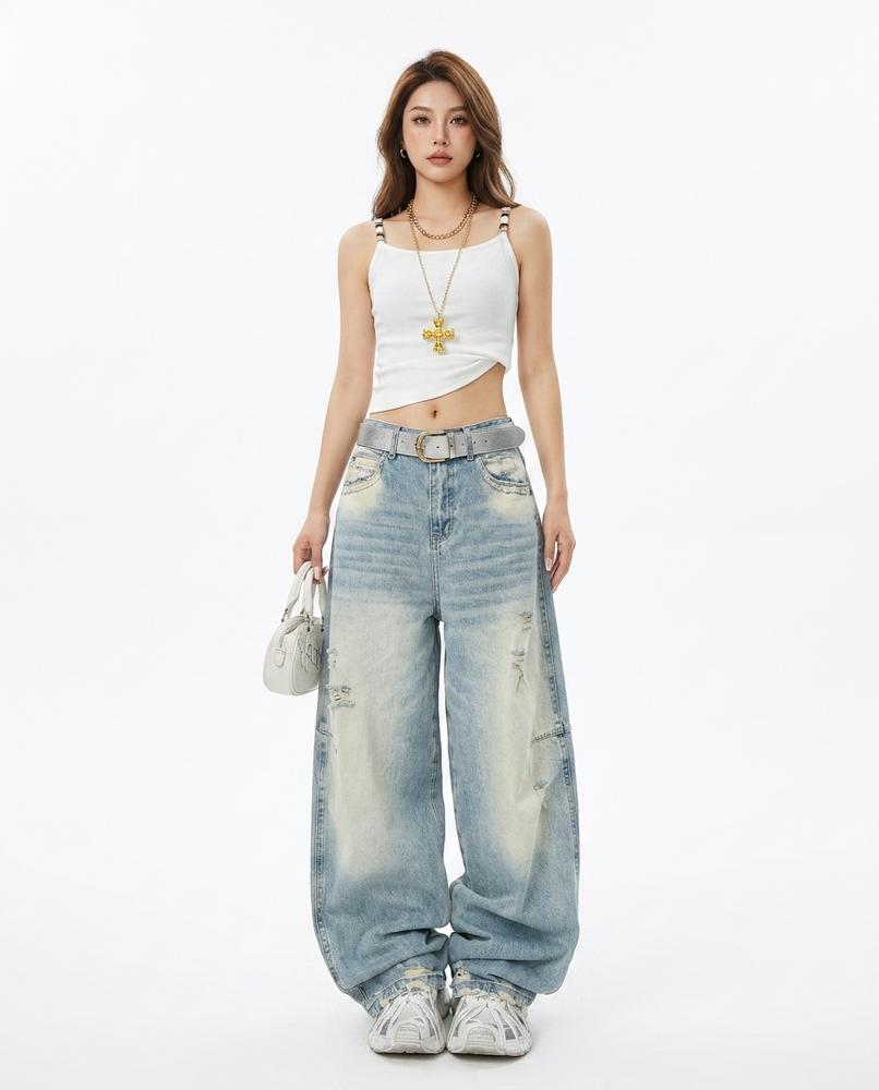 Heidi Outlet - Lymer | Gerade Geschnittene Gefranste Hose Unisex