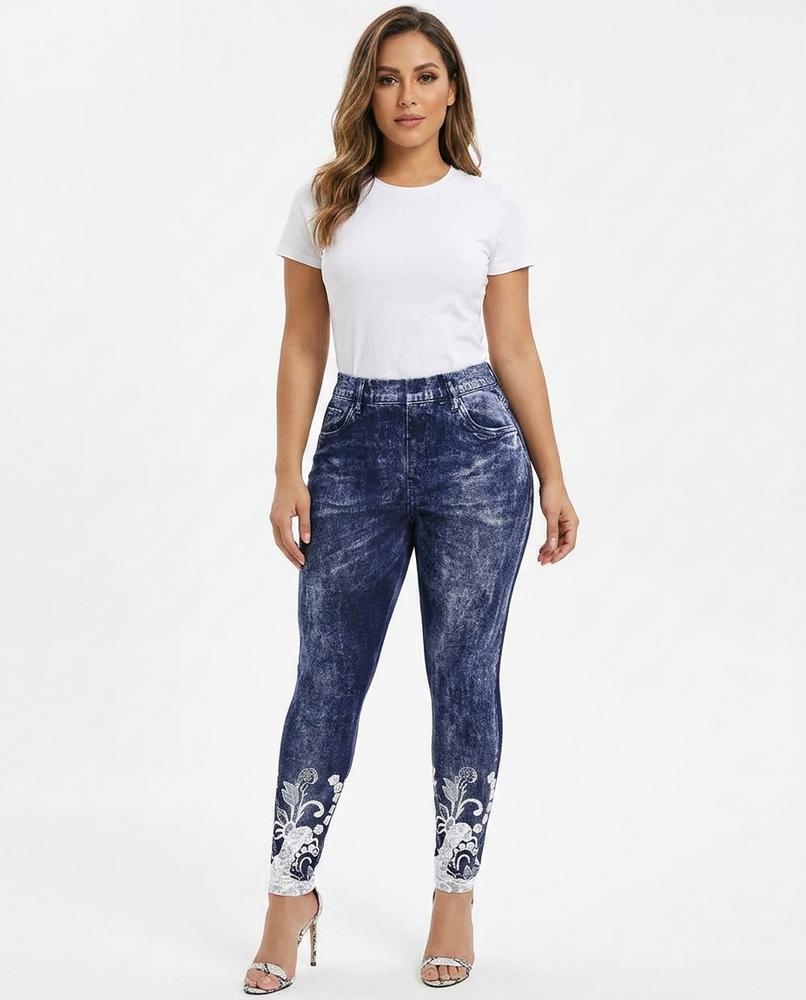 Heidi Outlet - Nesin | Bedruckt Elastisch Hose Damen