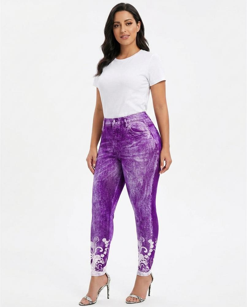 Heidi Outlet - Nesin | Bedruckt Elastisch Hose Damen