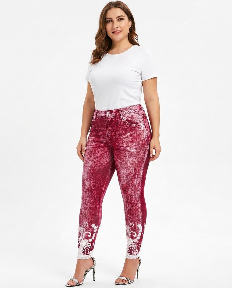 Heidi Outlet - Nesin | Bedruckt Elastisch Hose Damen