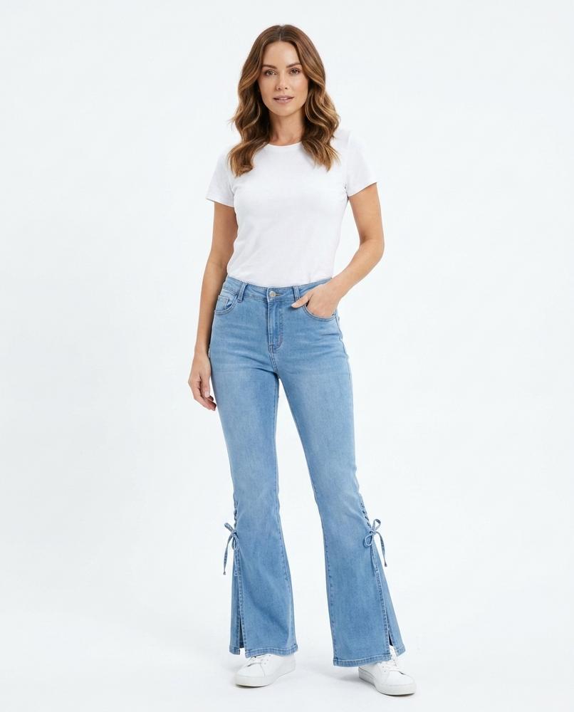 Heidi Outlet - Tahal | Ausgestellte Geschnürte Hose Damen