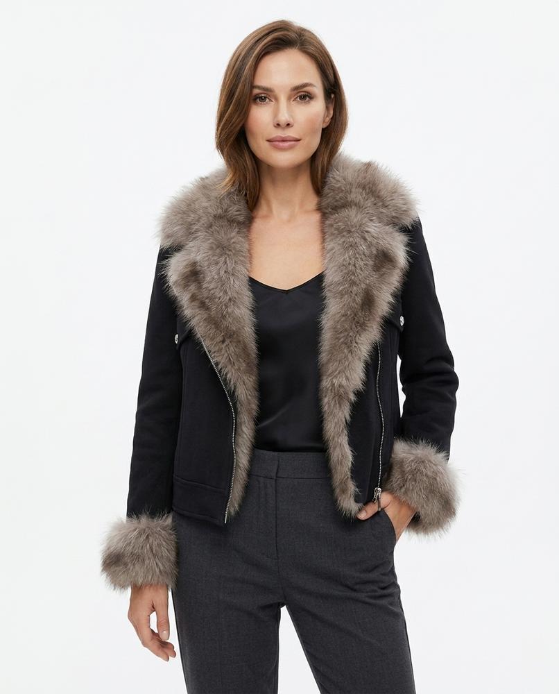 Heidi Outlet - Alsel | Pelzbesetzte Taillierte Jacke Damen