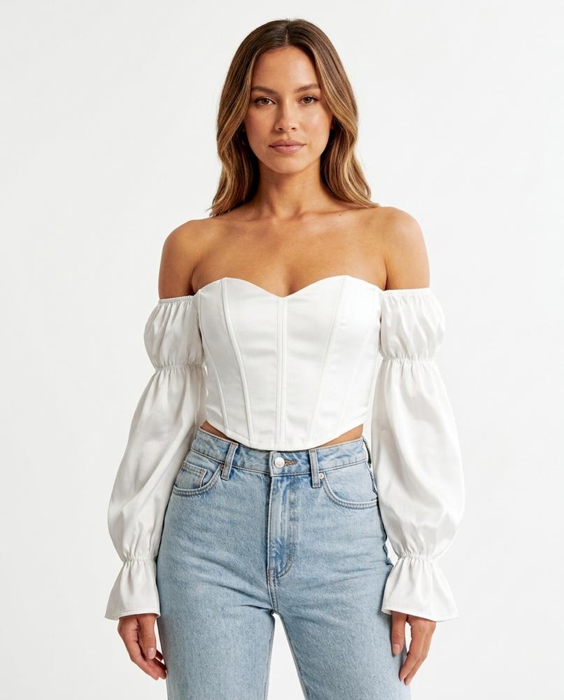 Heidi Outlet - Nimin | Schulterfreies Langärmliges Top Damen