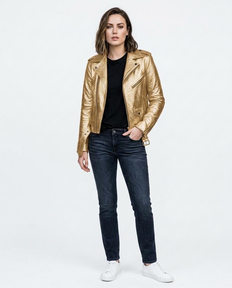 Heidi Outlet - Sazan | Lederoptik Reißverschluss Jacke Damen