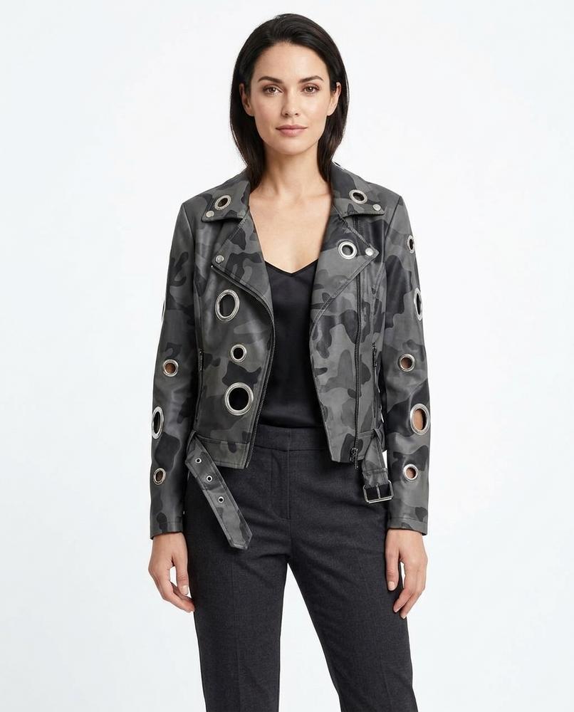 Heidi Outlet - Selom | Ösenbesetzte Gemusterte Jacke Damen