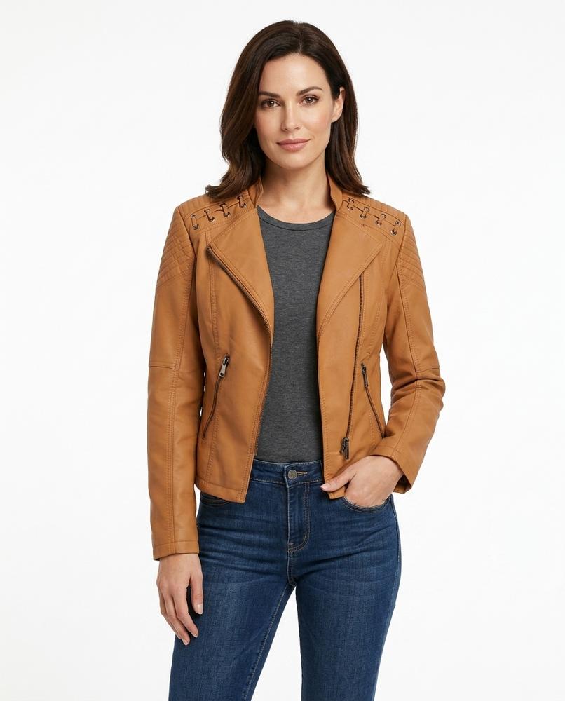 Heidi Outlet - Maron | Asymmetrisch Tailliert Jacke Damen