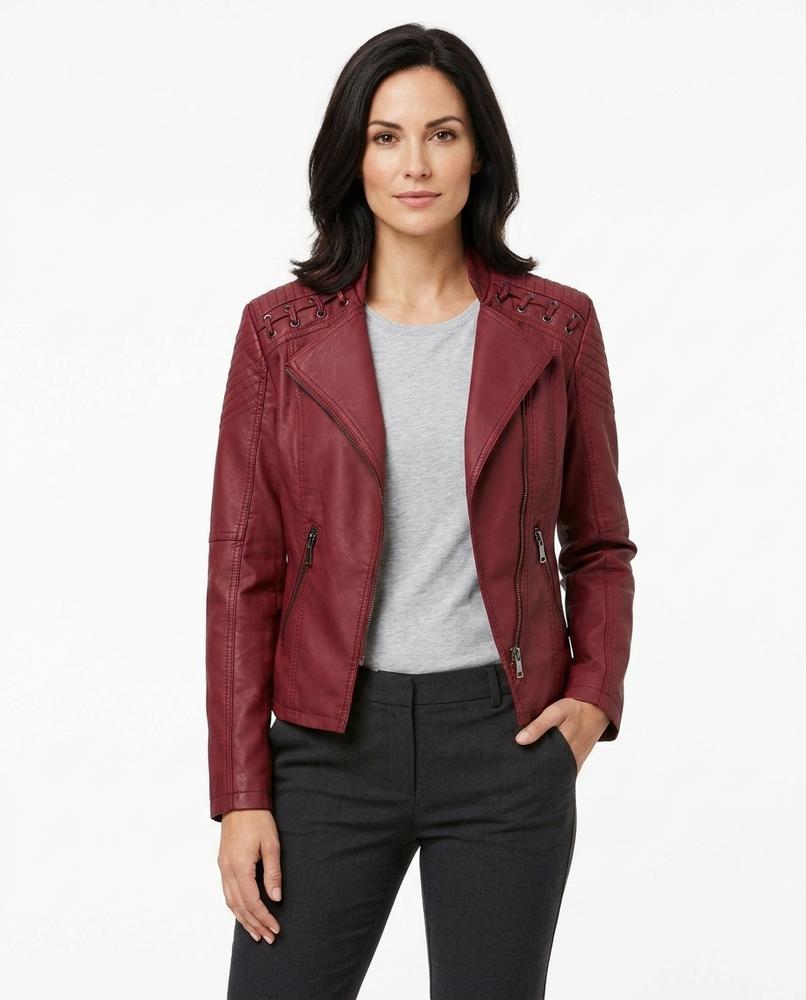 Heidi Outlet - Maron | Asymmetrisch Tailliert Jacke Damen