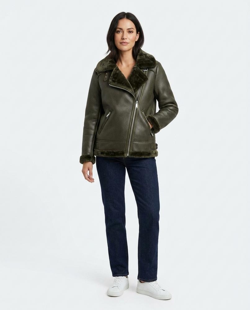 Heidi Outlet - Ledar | Gefütterte Asymmetrische Jacke Damen