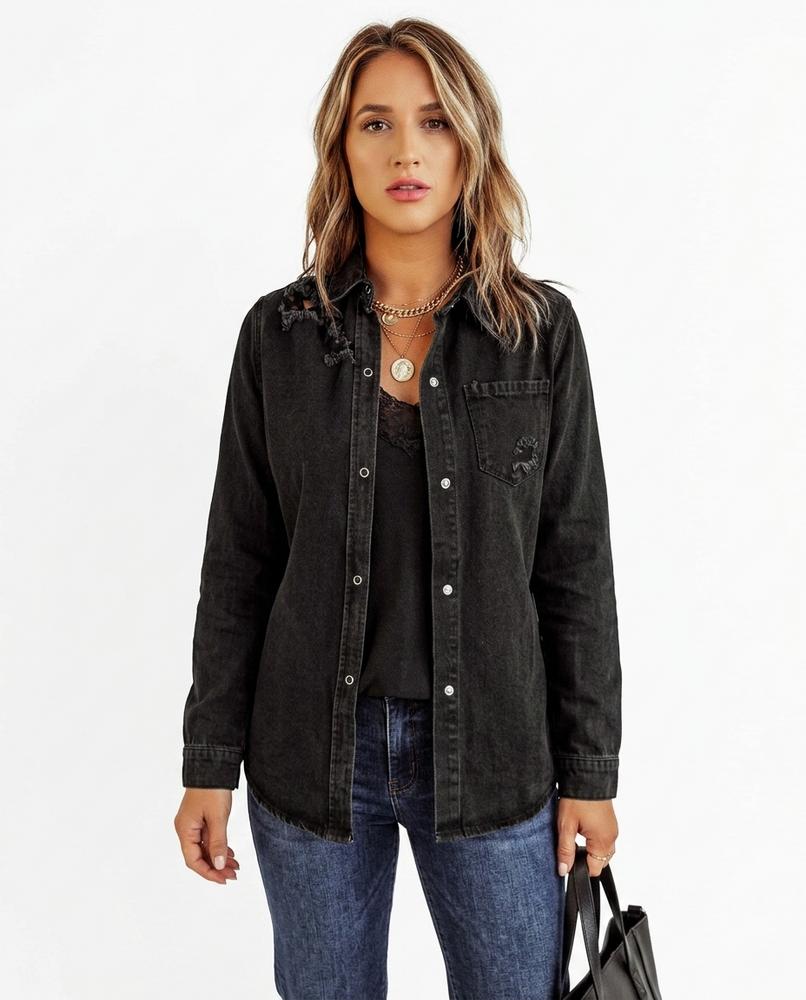 Heidi Outlet - Selan | Zerrissene Jeans Jacke Damen