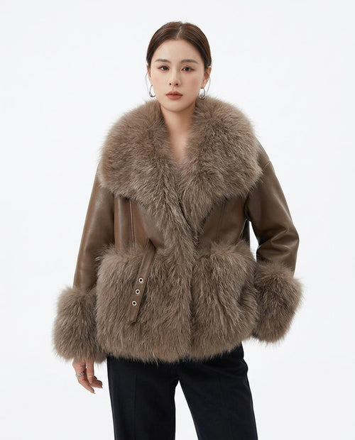 Heidi Outlet - Calev | Pelzbesetzte Kurzgeschnittene Jacke Damen