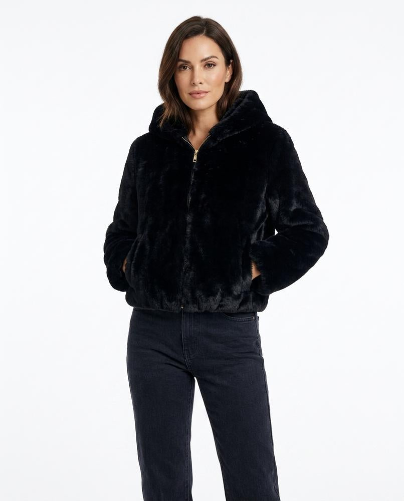 Heidi Outlet - Taral | Plüschige Kapuzierte Jacke Damen