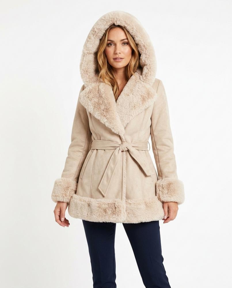 Heidi Outlet - Lolin | Besetzter Gegurteter Mantel Damen