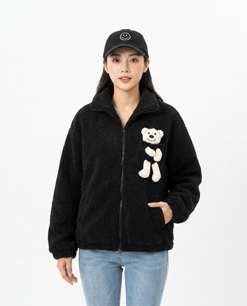 Heidi Outlet - Allin | Plüschige Reißverschließbare Jacke Damen