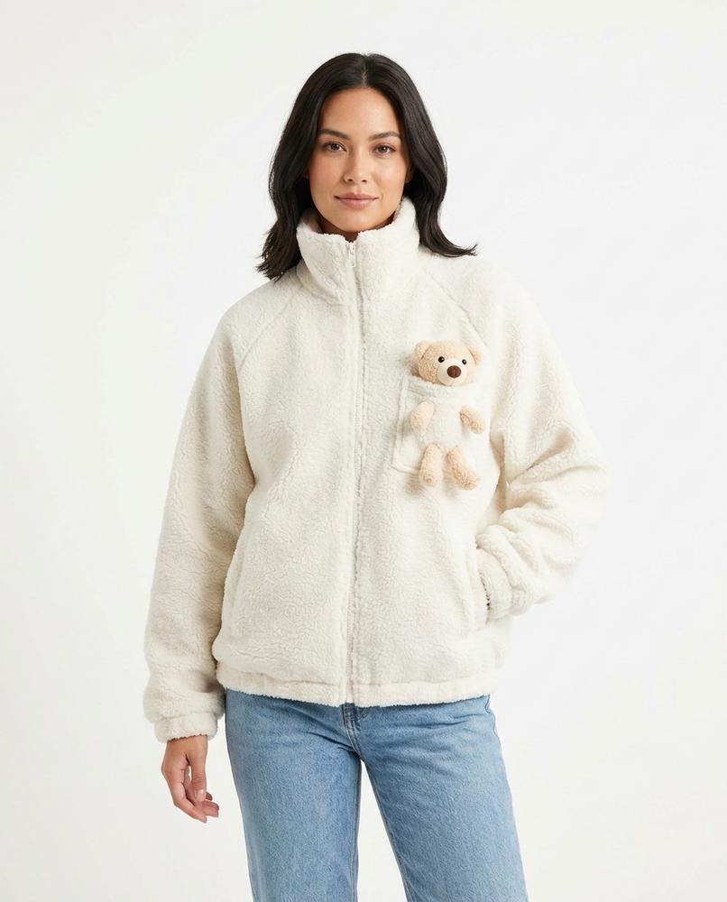 Heidi Outlet - Allin | Plüschige Reißverschließbare Jacke Damen