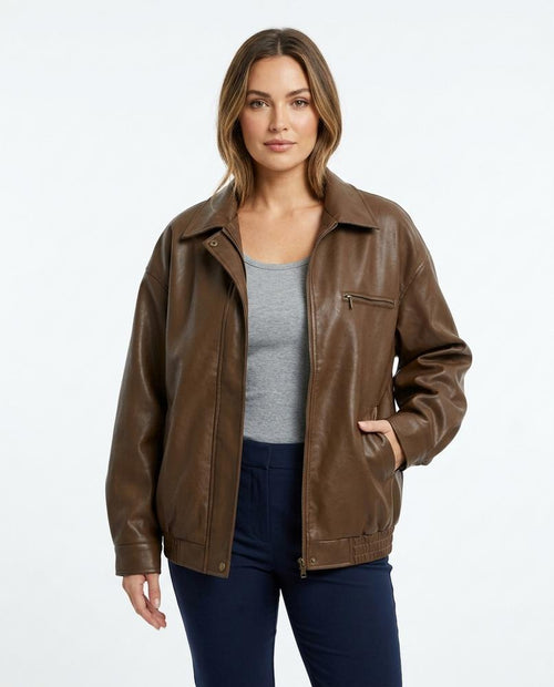 Heidi Outlet - Camon | Gezipte Glatte Jacke Damen